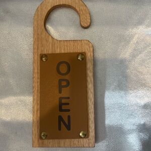 Wooden Door Hanger with Open Sign